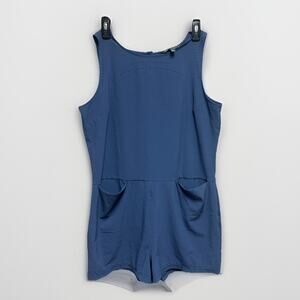 Title Nine Womens Shorts Romper Size Large Blue Casual Flat Front